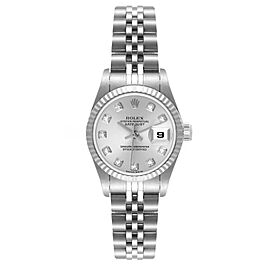 Rolex Datejust Steel White Gold Diamond Dial Ladies Watch