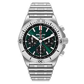 Breitling Chronomat B01 Green Dial Steel Mens Watch