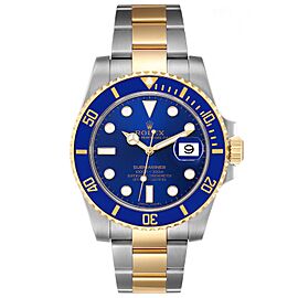 Rolex Submariner Steel Yellow Gold Blue Dial Mens Watch