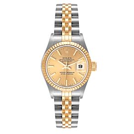 Rolex Datejust Steel Yellow Gold Fluted Bezel Ladies Watch
