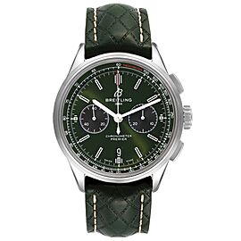 Breitling Premier B01 Chronograph 42 Green Dial Steel Mens Watch