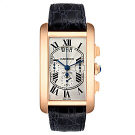 Cartier Tank Americaine XL Chronograph 18K Rose Gold Watch