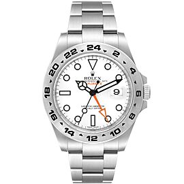 Rolex Explorer II 42 White Dial Orange Hand Steel Mens Watch
