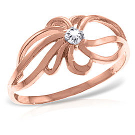 14K Solid Rose Gold Ring withNatural Diamond