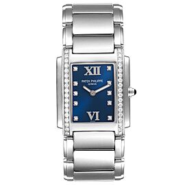 Patek Philippe Twenty-4 Blue Dial Steel Diamond Ladies Watch