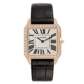 Cartier Santos Dumont 18k Rose Gold Silver Dial Unisex Watch