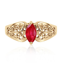 0.2 CTW 14K Solid Gold Lily Ruby Ring