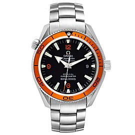 Omega Seamaster Planet Ocean Orange Bezel Steel Mens Watch
