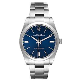Rolex Oyster Perpetual 39mm Blue Dial Steel Mens Watch