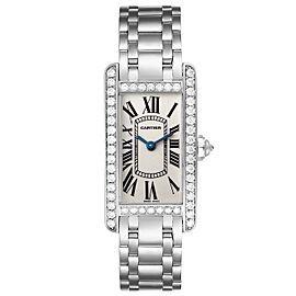 Cartier Tank Americaine 18K White Gold Diamond Ladies Watch