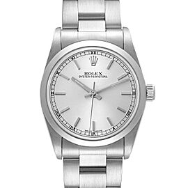 Rolex Midsize Silver Dial Smooth Bezel Steel Ladies Watch