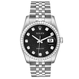 Rolex Datejust 36 Black Diamond Dial Bezel Unisex Watch