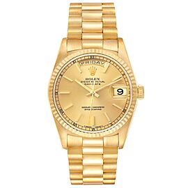 Rolex President Day-Date Yellow Gold Champagne Dial Mens Watch