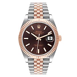 Rolex Datejust 41 Steel Everose Gold Chocolate Dial Watch