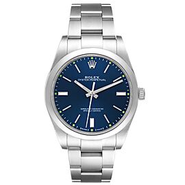 Rolex Oyster Perpetual 39mm Blue Dial Steel Mens Watch