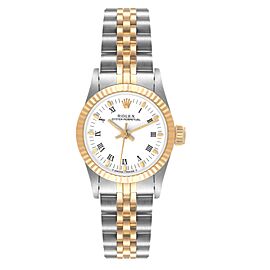 Rolex Oyster Perpetual Steel Yellow Gold White Dial Ladies Watch