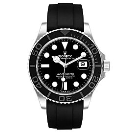Rolex Yachtmaster White Gold Black Rubber Strap Watch 226659