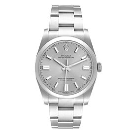 Rolex Oyster Perpetual Rhodium Dial Steel Mens Watch