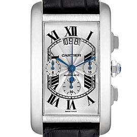 Cartier Tank Americaine White Gold Chronograph Mens Watch