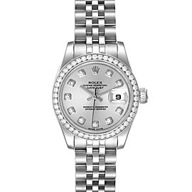 Rolex Datejust 26 Steel White Gold Diamond Ladies Watch