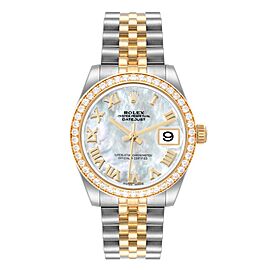 Rolex Datejust Midsize Steel Yellow Gold MOP Diamond Watch