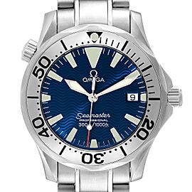 Omega Seamaster Electric Blue Wave Dial Midsize Watch