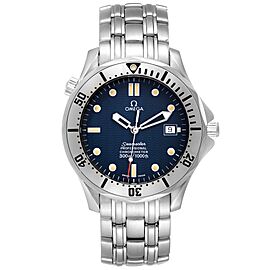 Omega Seamaster Blue Wave Decor Dial Steel Watch