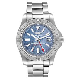 Breitling Avenger II GMT Blue Mother of Pearl Dial Mens Watch