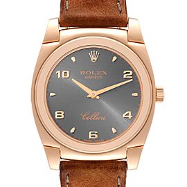 Rolex Cellini Cestello Rose Gold Slate Dial Ladies Watch