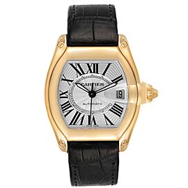 Cartier Roadster Yellow Gold Silver Dial Large Mens Watch