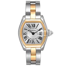 Cartier Roadster Silver Dial Steel Yellow Gold Ladies Watch