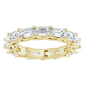 5 CARAT EMERALD-CUT DIAMOND ETERNITY RING YELLOW GOLD 30 POINTER G COLOR VS1 CLARITY SHARED PRONG BAND BY MIKE NEKTA NYC SIZE 6
