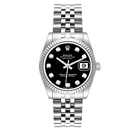 Rolex Datejust Midsize Steel White Gold Diamond Dial Watch
