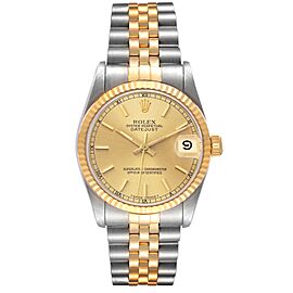 Rolex Datejust Midsize Steel Yellow Gold Champagne Dial Ladies Watch