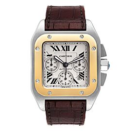 Cartier Santos Steel Yellow Gold Chronograph Mens Watch