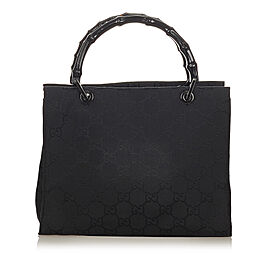 Gucci Bamboo GG Canvas Handbag
