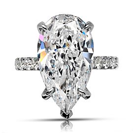 9 CARAT PEAR SHAPE F COLOR VS1 CLARITY DIAMOND ENGAGEMENT RING 18K WHITE GOLD GIA CERTIFIED 7 CT F VS1 BY MIKE NEKTA