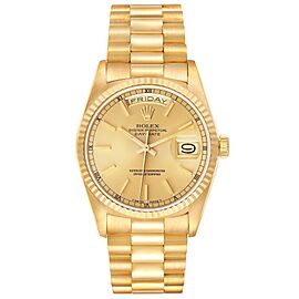 Rolex President Day Date Yellow Gold Champagne Dial Mens Watch
