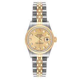 Rolex Datejust Champagne Diamond Dial Steel Yellow Gold Ladies Watch