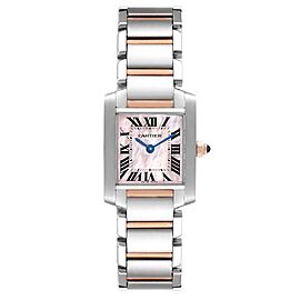 Cartier Tank Francaise Steel Rose Gold MOP Dial Ladies Watch