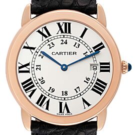 Cartier Ronde Solo Large Rose Gold Steel Mens Watch