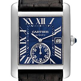 Cartier Tank MC Blue Dial Automatic Steel Mens Watch