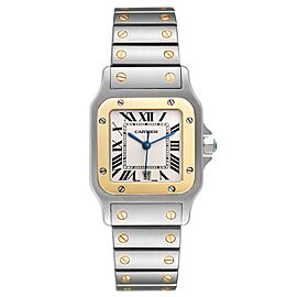 Cartier Santos Galbee Large Steel Yellow Gold Mens Watch