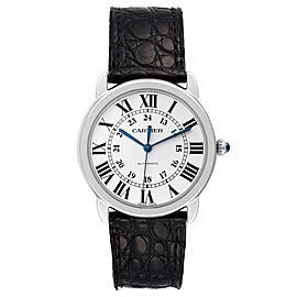 Cartier Ronde Solo Silver Dial Black Strap Automatic Watch