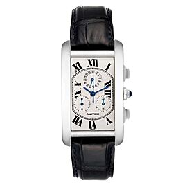Cartier Tank Americaine Chronograph White Gold Mens Watch