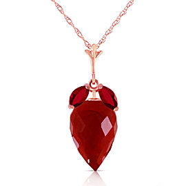 13.5 CTW 14K Solid Rose Gold Desire Ruby Necklace