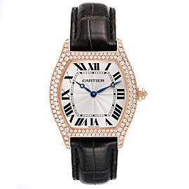 Cartier Tortue Rose Gold Diamond Bezel Ladies Watch