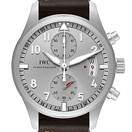 IWC Pilot Spitfire Ju Air Chronograph Silver Dial Mens Watch