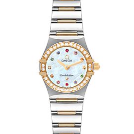 Omega Constellation Iris Steel Rose Gold Multi Stone Watch