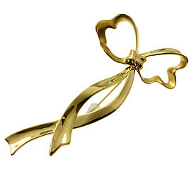 TIFFANY & Co 18K Yellow Gold ribbon Brooch QJLXG-1527